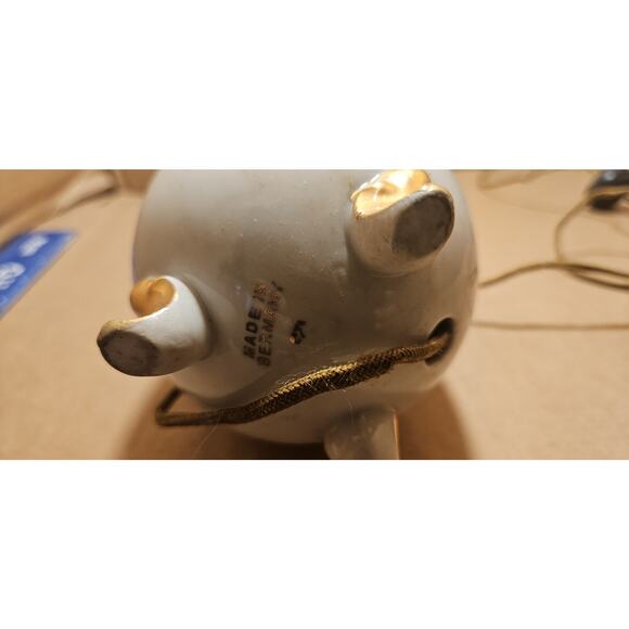 Vintage German Hand Painted Porcelain Lamps Victorian Garden Party Scene - Picture 4 of 4